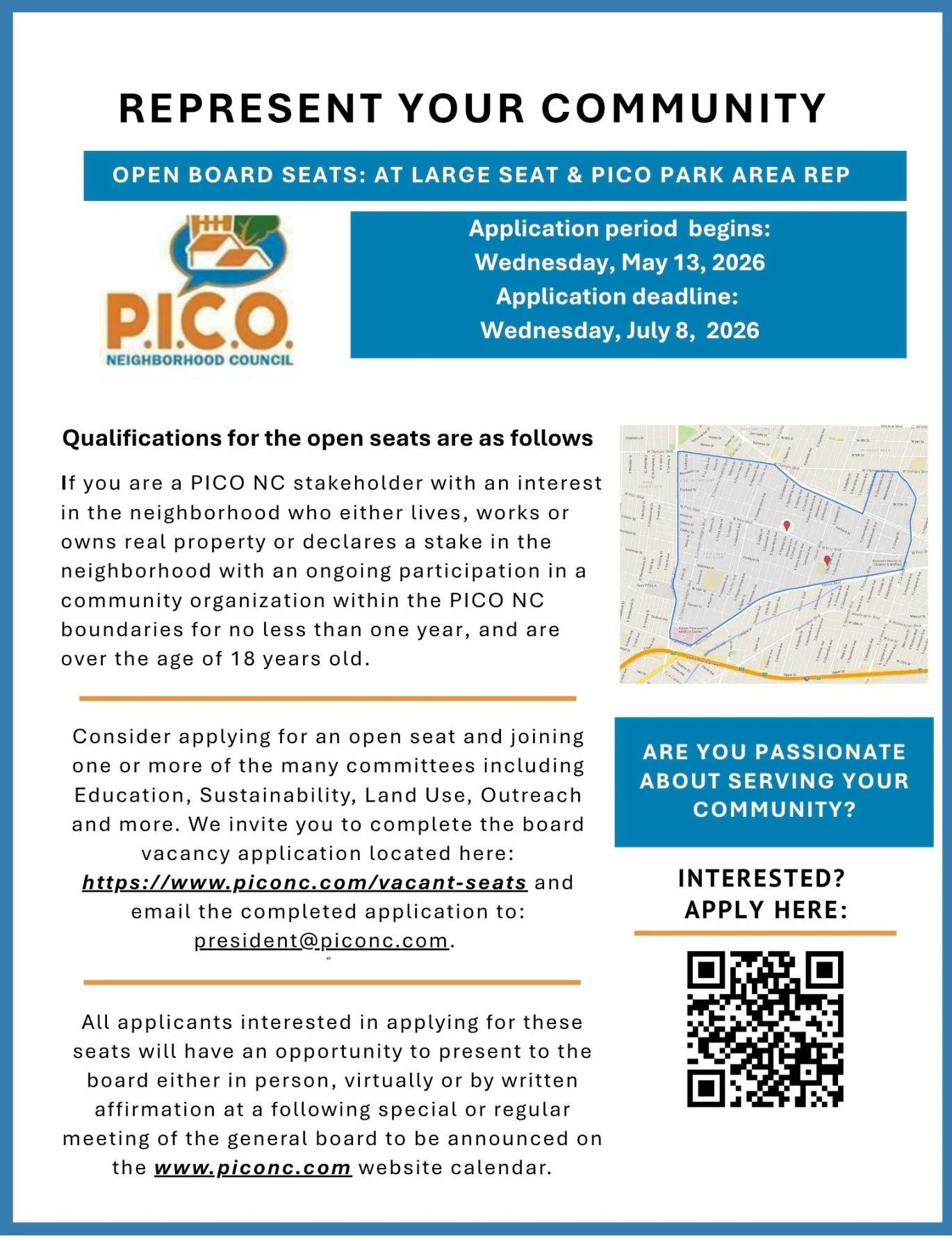 Pico Open seat description